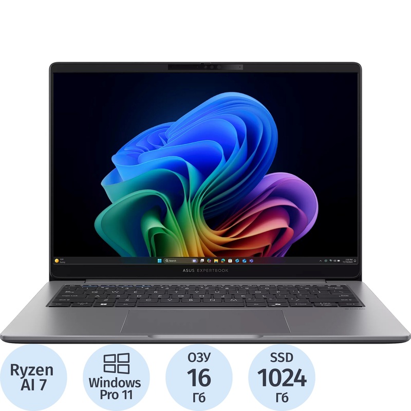 Изображение товара Ноутбук Asus ExpertBook Mainstream PM3606CKA-PL0174X 16" серый AMD Ryzen AI 7 350/16 ГБ/SSD 1024 ГБ (90NX0981-M00620)