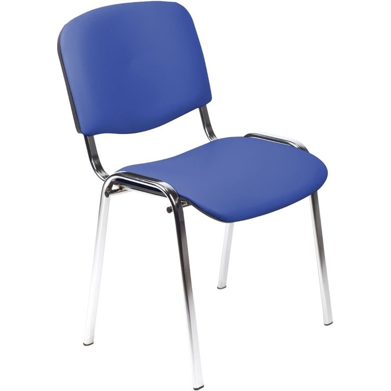 Изображение товара Офисный стул Easy Chair Изо синий кожзаменитель хром металл