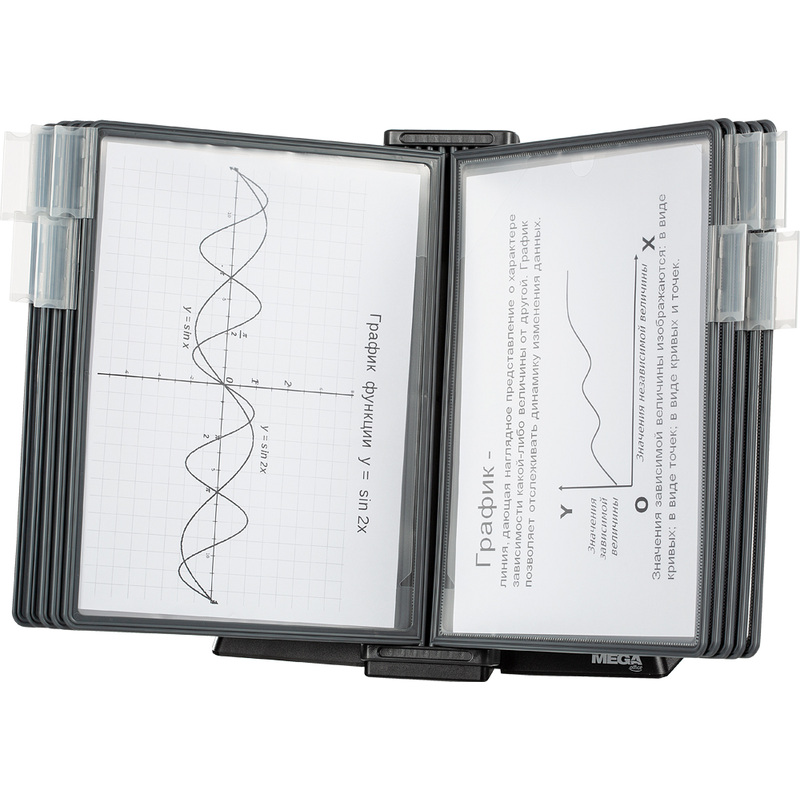 Изображение товара Демосистема настольная ProMega office FDS005 с 10 панелями формата A4 серого цвета