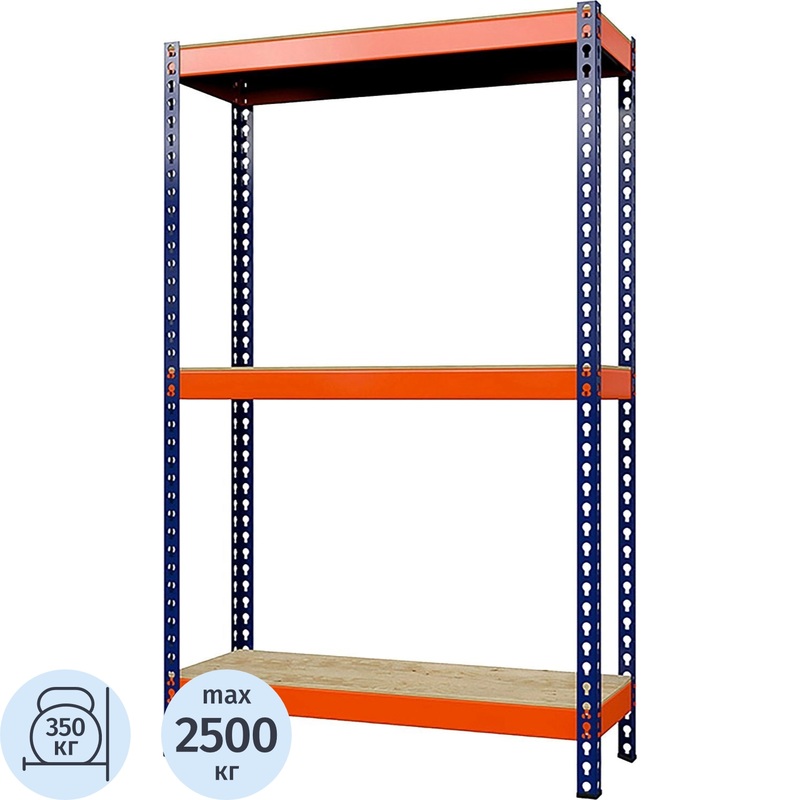 Изображение товара Металлический стеллаж ГТС Профи 3 полки 1540x770x2000 мм большая грузоподъемность