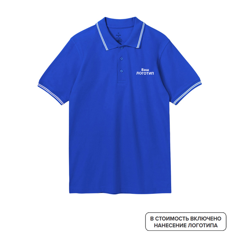 Изображение товара Мужская рубашка поло Virma Stripes с индивидуальной печатью и короткими рукавами