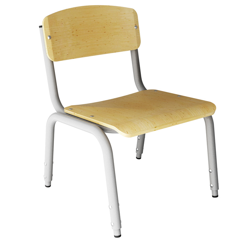 Изображение товара Стул детский регулируемый (рост 1-3, серый/лакированная фанера)