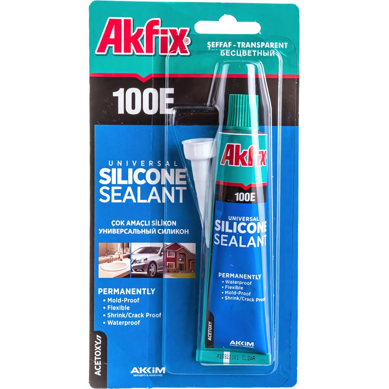 Изображение товара Герметик силиконовый Akfix 100E универсальный прозрачный 50 мл