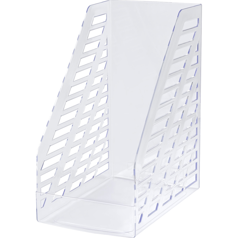 Изображение товара Лоток вертикальный для бумаг Стамм XXL пластиковый прозрачный 300x250x160 мм