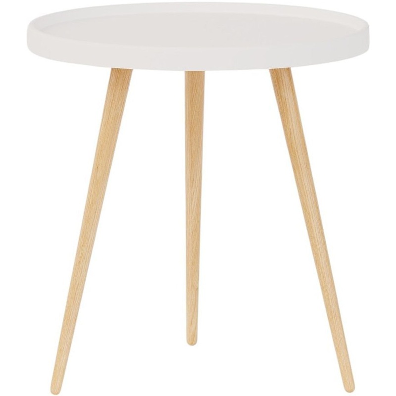 Изображение товара Столик журнальный Келли Л белый светлое дерево 450х450х480 мм