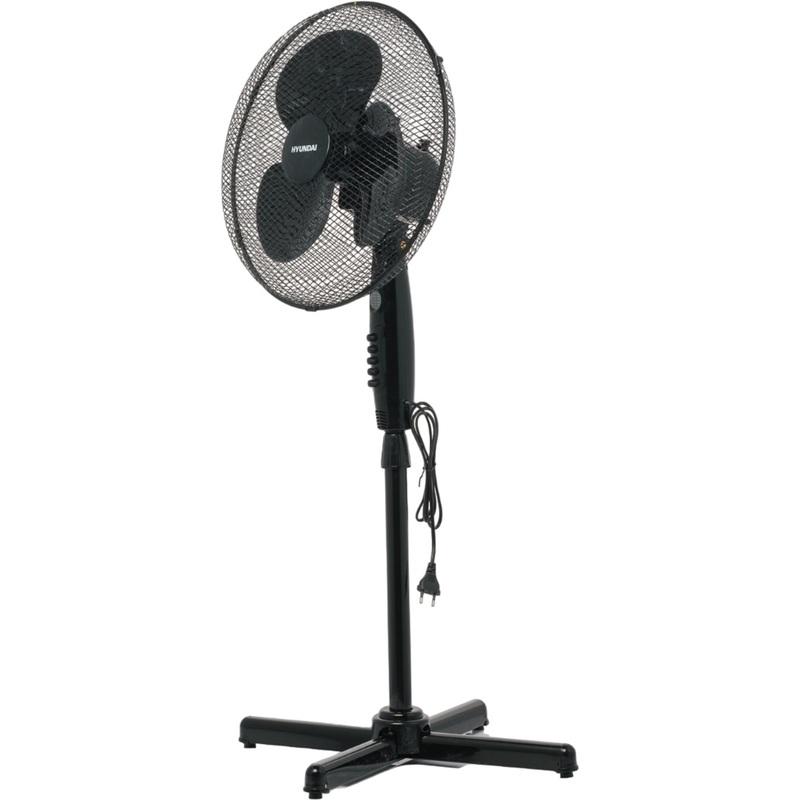 Изображение товара Напольный вентилятор Hyundai H-SF16-F1601 черный 3 скорости регулировка высоты