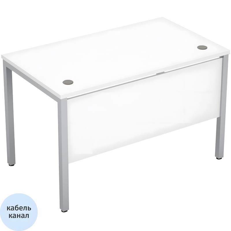 Изображение товара Стол прямой Avance 6МД.008 белый/алюминий матовый 1200х700х750 мм
