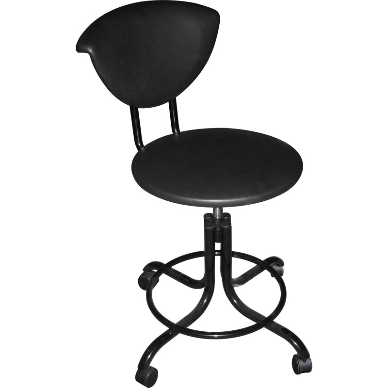 Изображение товара Уценка. Стул лабораторный винтовой М101-05 чёрный (искусственная кожа). уц_меб