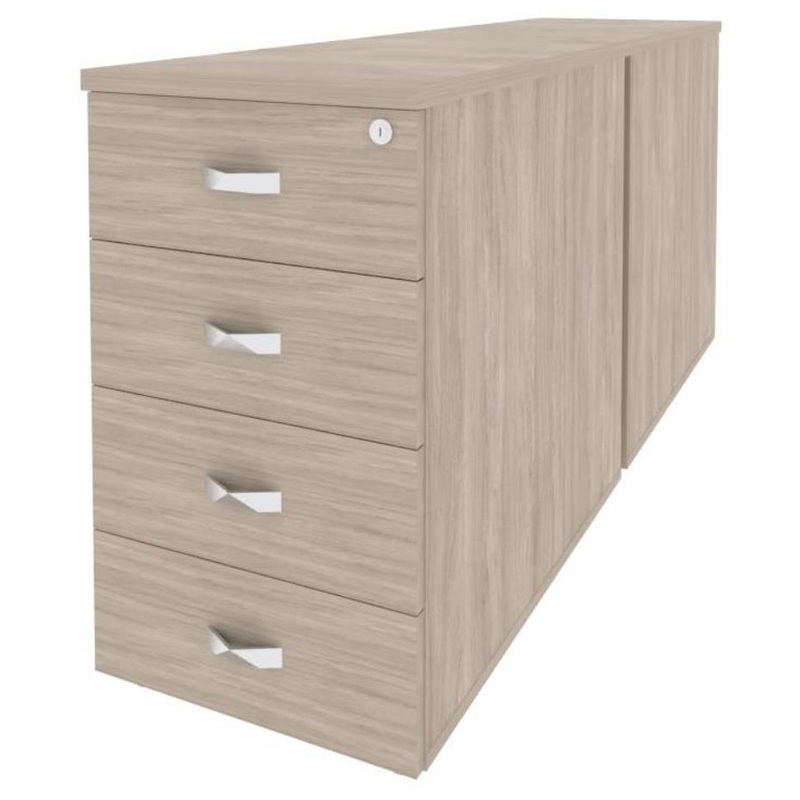 Изображение товара Тумба приставная двойная Onix O.TPO-2.8 с центральным замком дуб аттик 432х750х1635 мм