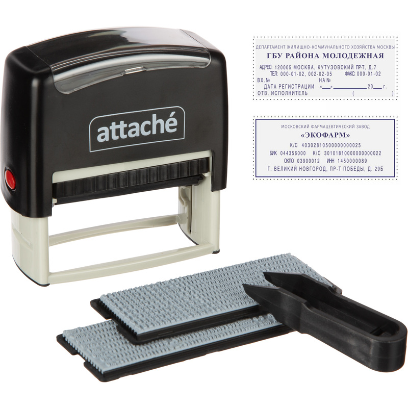 Изображение товара Штамп самонаборный Attache пластиковый 6 строк 70х32 мм