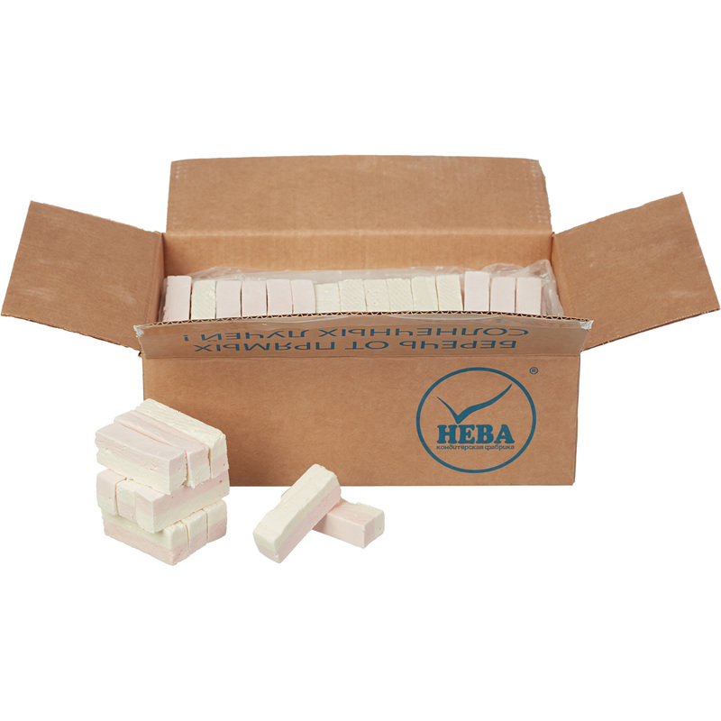 Изображение товара Пастила Нева бело-розовая 3 кг - натуральный яблочный десерт в картонной упаковке