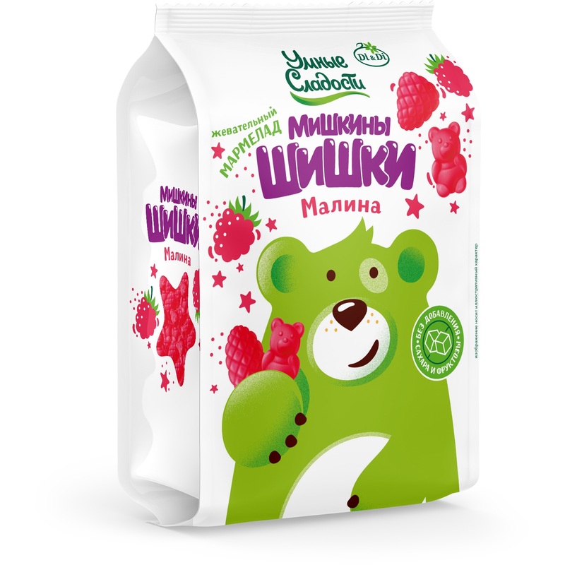 Изображение товара Мармелад Мишкины шишки малина без сахара 150 г натуральное лакомство