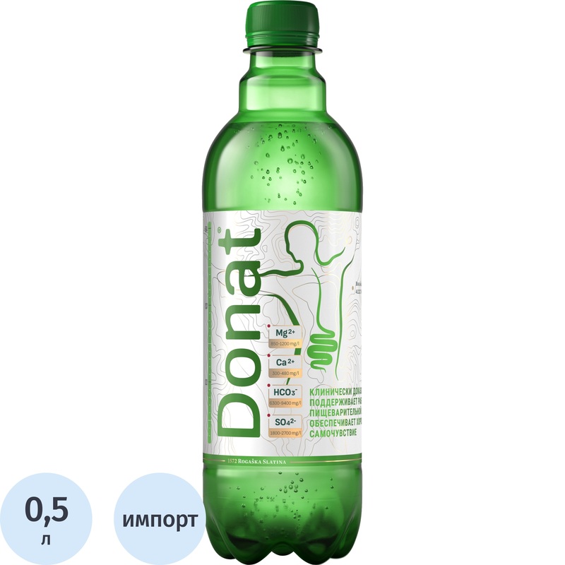 Изображение товара Вода минеральная Donat лечебная газированная 0.5 л