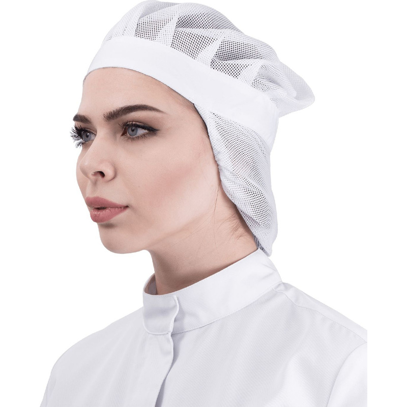 Изображение товара Белая универсальная шапочка из 100% полиэстера для защиты на производстве