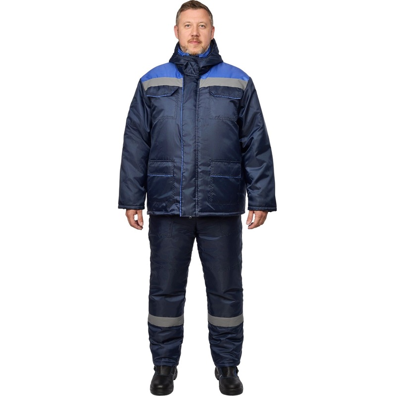 Изображение товара Костюм рабочий зимний мужской з12-КПК с СОП синий/васильковый оксфорд