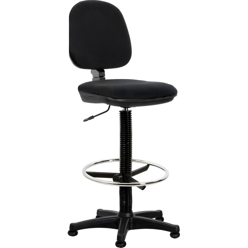 Изображение товара Кресло кассира Metro с опорой для ног черное тканевое