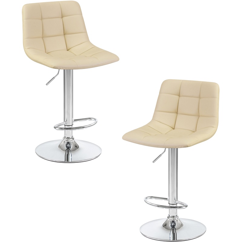 Изображение товара Стул барный LM-5017-N кремовый хром регулировка вращение 2 шт
