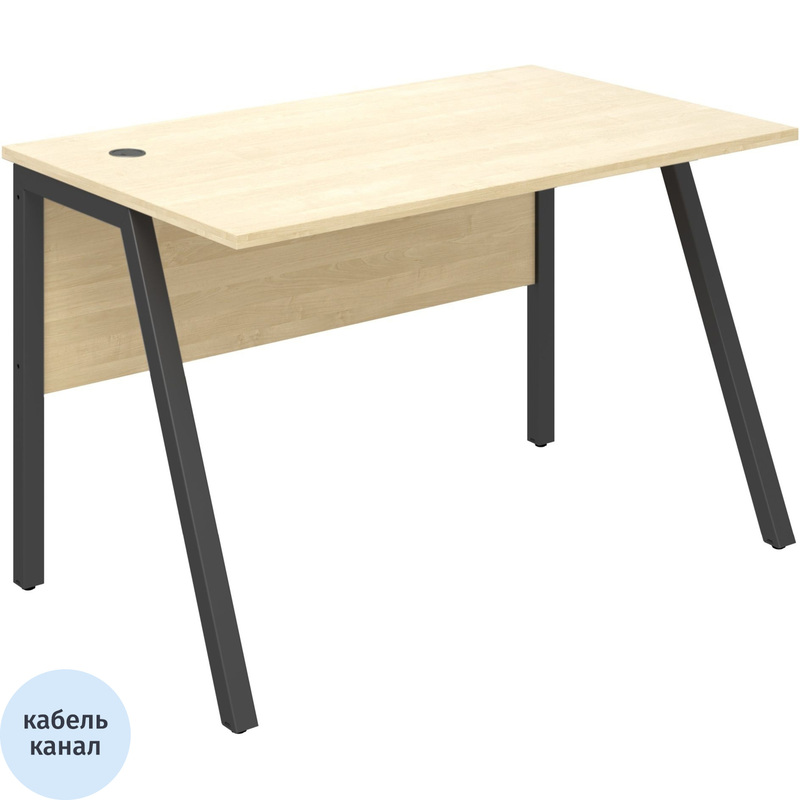 Изображение товара Стол офисный прямой Рондо берёза/антрацит 1180х750х750 мм