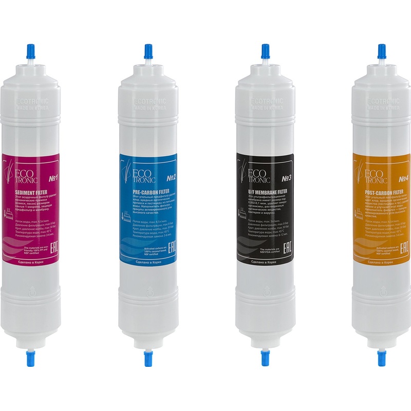 Изображение товара Комплект фильтров Ecotronic UF 14 для пурифайера 4 шт