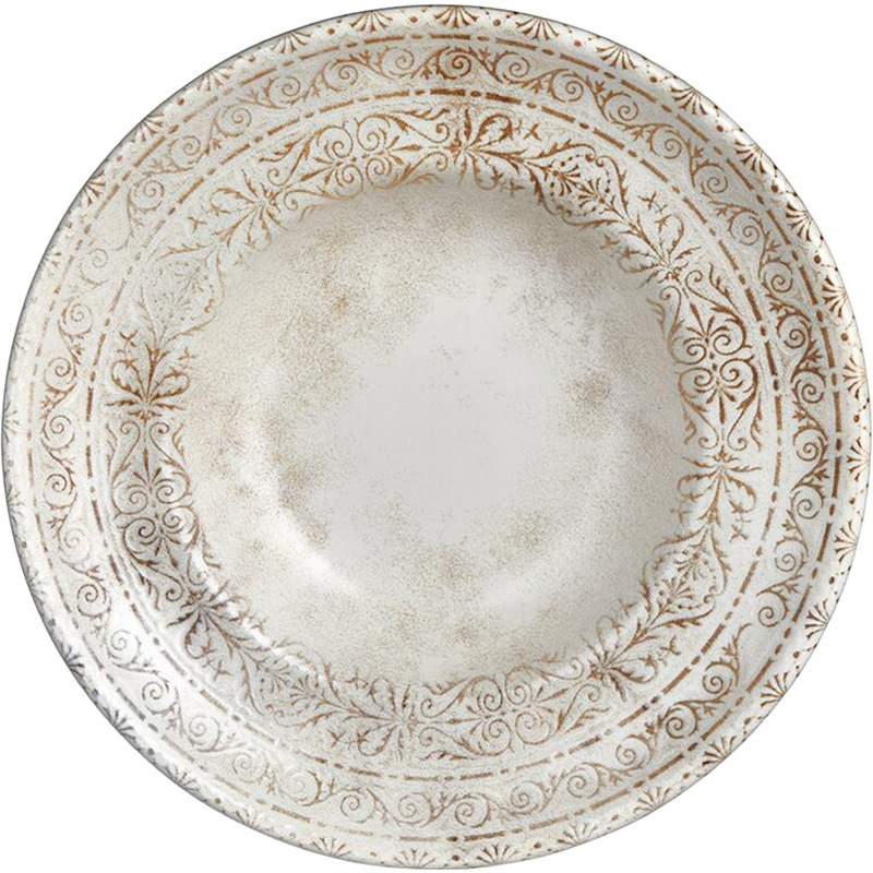 Изображение товара Тарелка для спагетти и супов By Bone Antico 27 см белая/коричневая