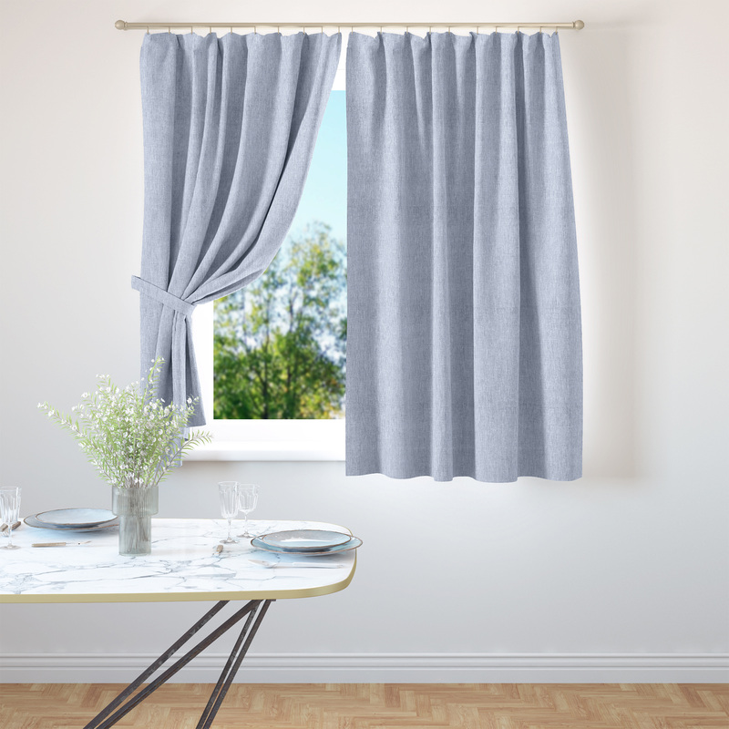 Изображение товара Комплект штор Волшебная ночь Рогожка серо-голубой 165x180 см