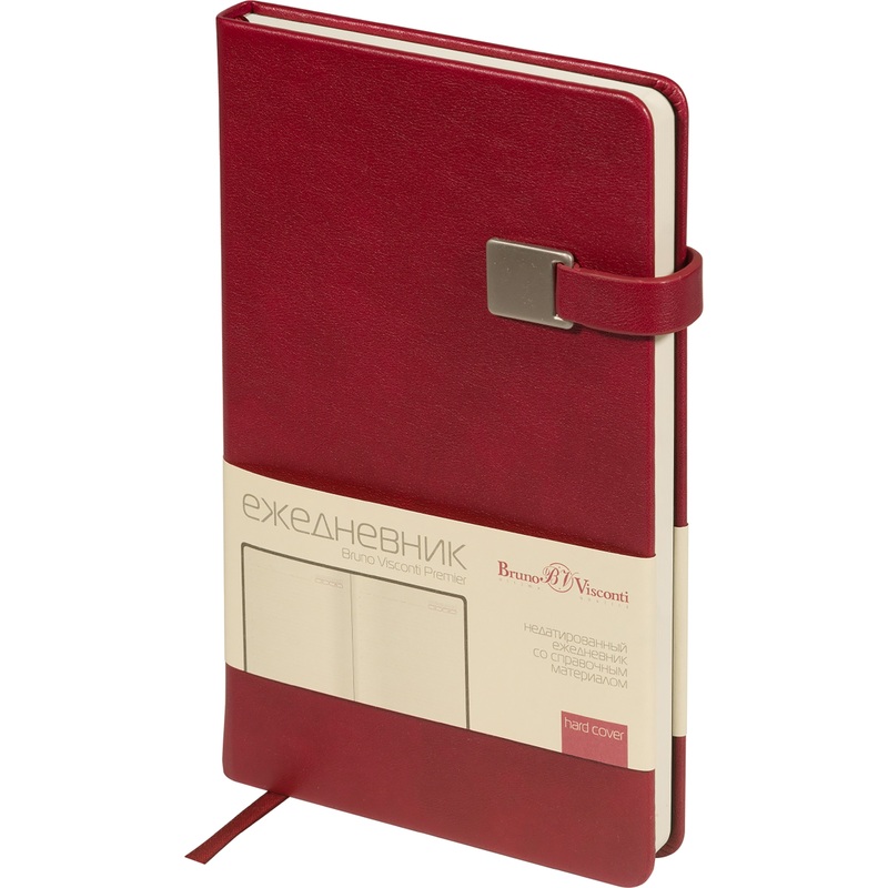 Изображение товара Ежедневник Bruno Visconti Premier недатированный искусственная кожа А5 бордовый 136 листов