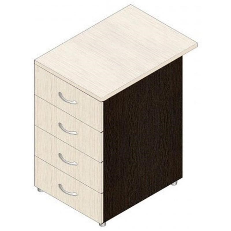 Изображение товара Тумба приставная Референт венге/дуб 430x680x750 мм с 4 ящиками