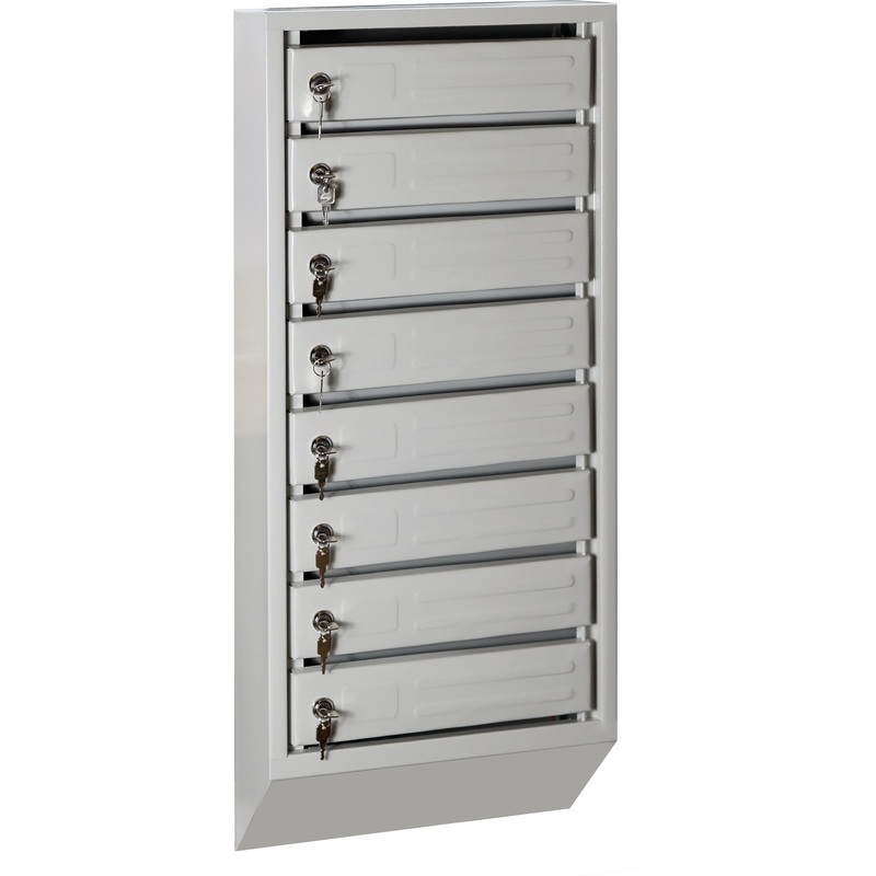 Изображение товара Ящик почтовый Klesto 8-секционный (серый, 395х120х890 мм)