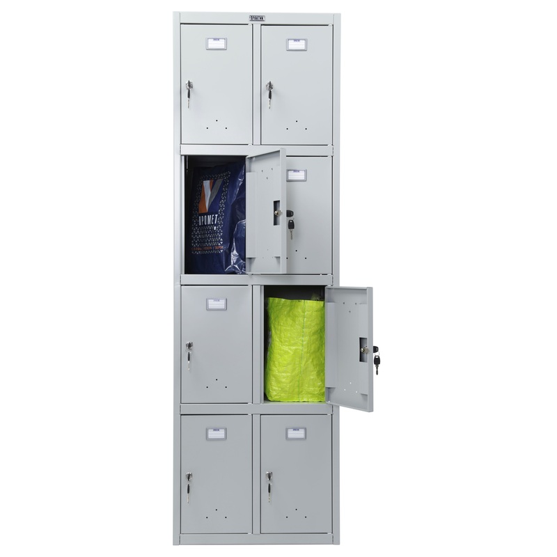 Изображение товара Шкаф для сумок Практик Стандарт LS-24 на 8 ячеек серый металл