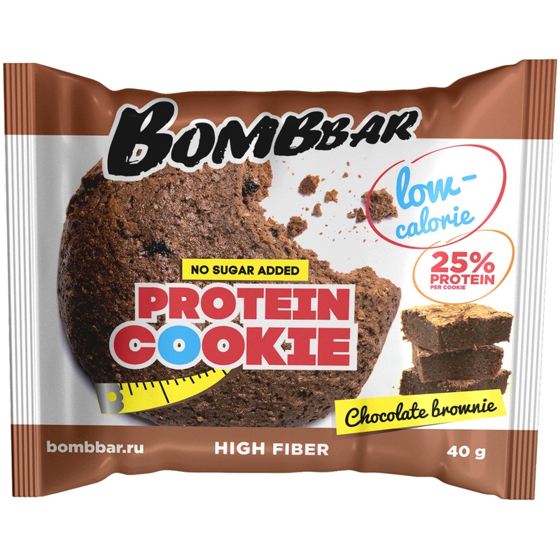 Изображение товара Протеиновое печенье Bombbar шоколадный брауни 40 г полезный перекус