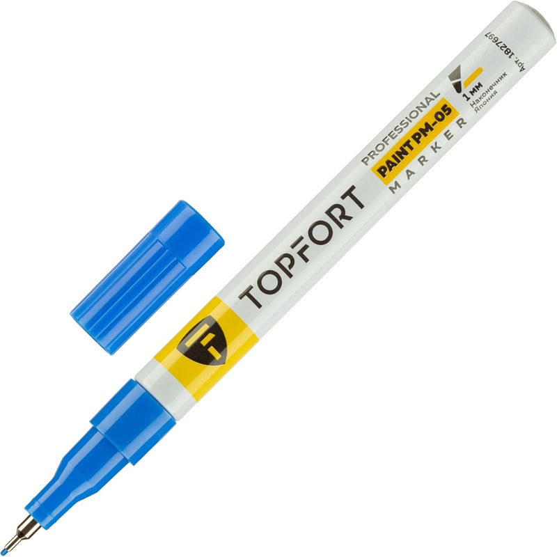 Изображение товара Маркер лаковый Topfort ZP1103 синий 1 мм для разнообразных поверхностей