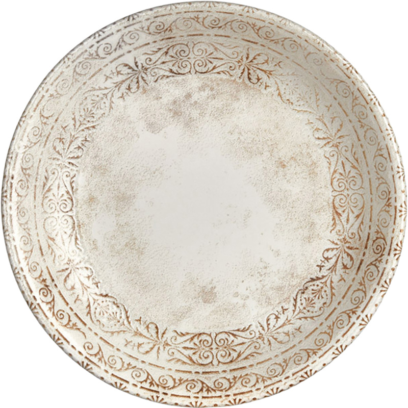 Изображение товара Тарелка пирожковая By Bone Antico фарфор 17 см белая/коричневая (6 штук в упаковке)