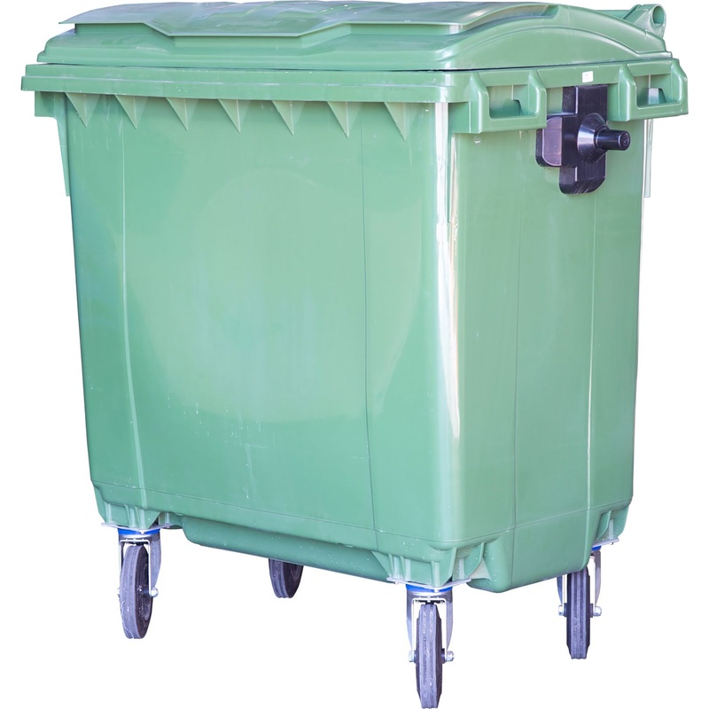Изображение товара Контейнер-бак мусорный 770 л на колесах с крышкой зеленый