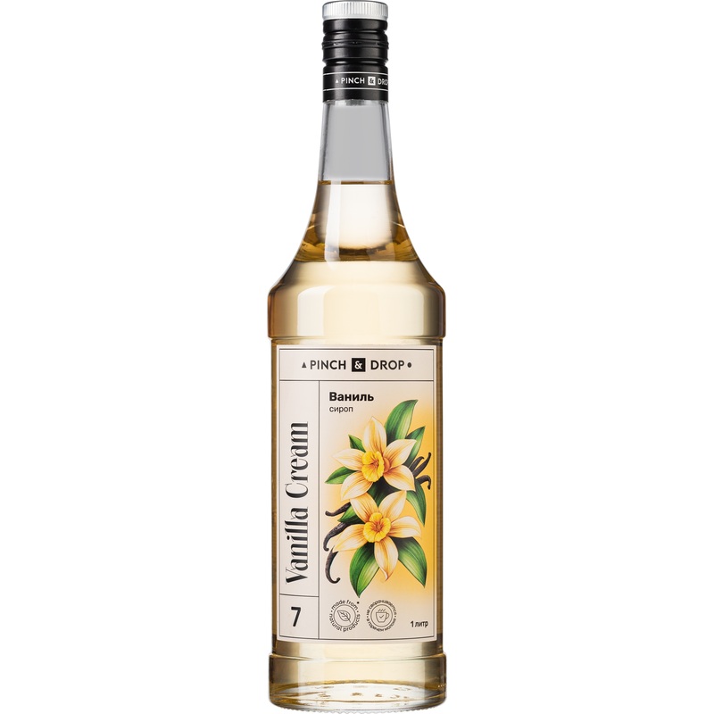 Изображение товара Сироп ванильный Pinch&Drop 1 литр натуральный аромат для десертов напитков