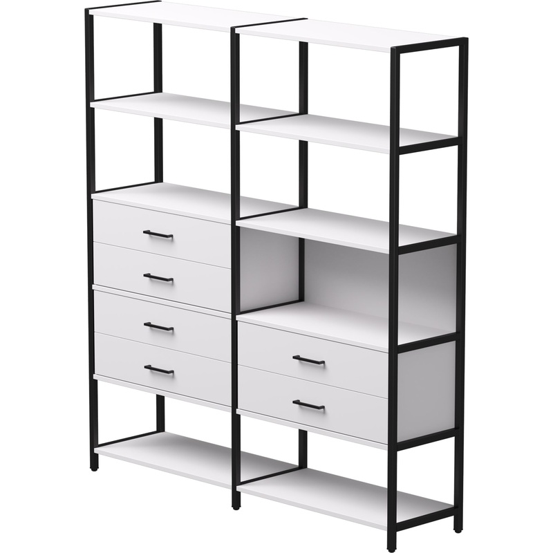 Изображение товара Стеллаж для документов EVO 254ST8W39005 белый/чёрный 2440х385х1840 мм