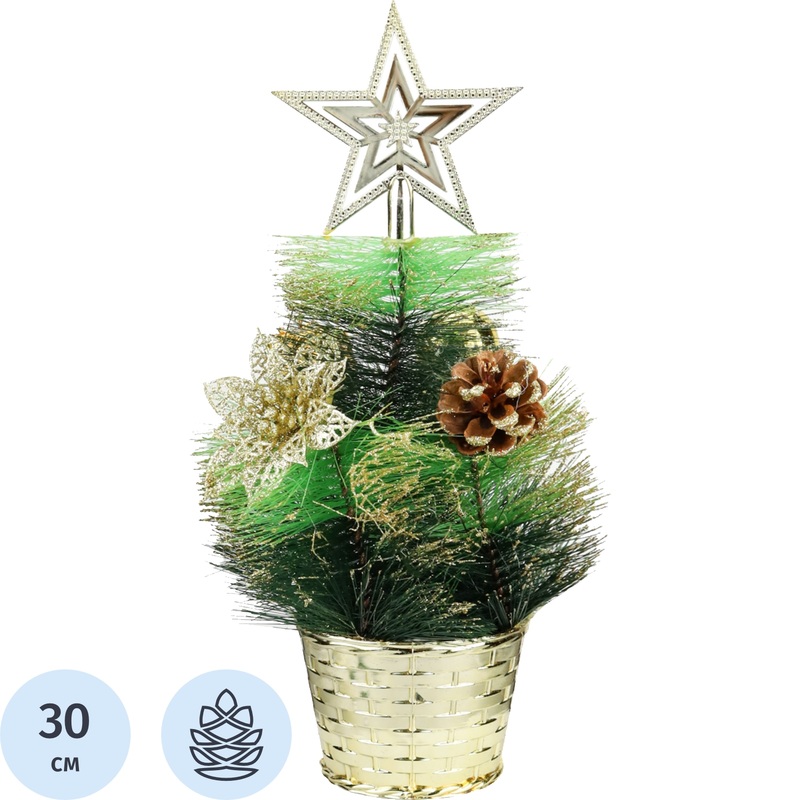 Изображение товара Ёлка искусственная новогодняя Miland настольная с украшениями 30 см