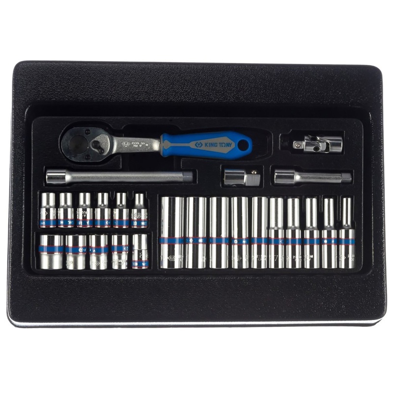 Изображение товара Набор головок King Tony 1/4 26 предметов для автослесарных работ