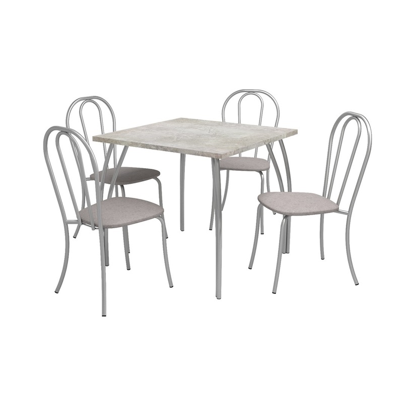 Изображение товара Комплект обеденной мебели Страйк сланец светлый (стол, 4 стула)