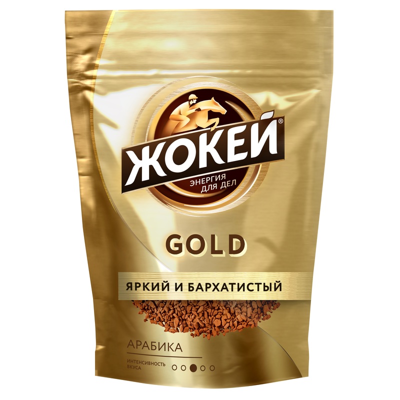Изображение товара Кофе растворимый Жокей Gold 75 г с ароматом миндаля и коньяка