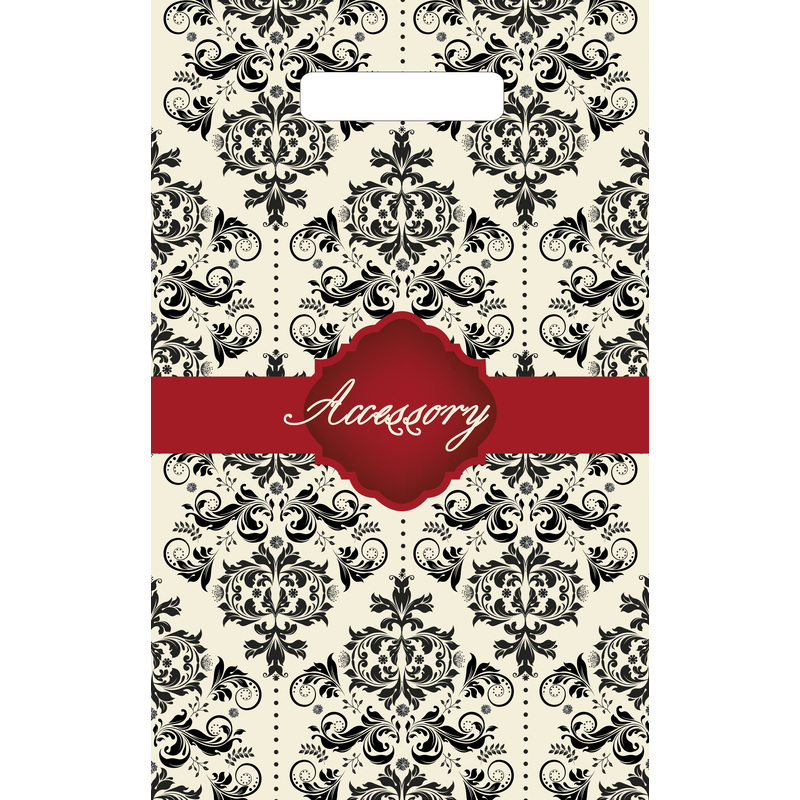 Изображение товара Полиэтиленовый пакет с вырубной ручкой бело-красный 30х20 см, 100 шт