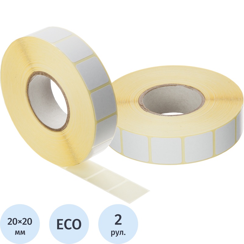 Изображение товара Термоэтикетки ЭКО 20x20 мм 76 мм диаметр втулки 6000 шт