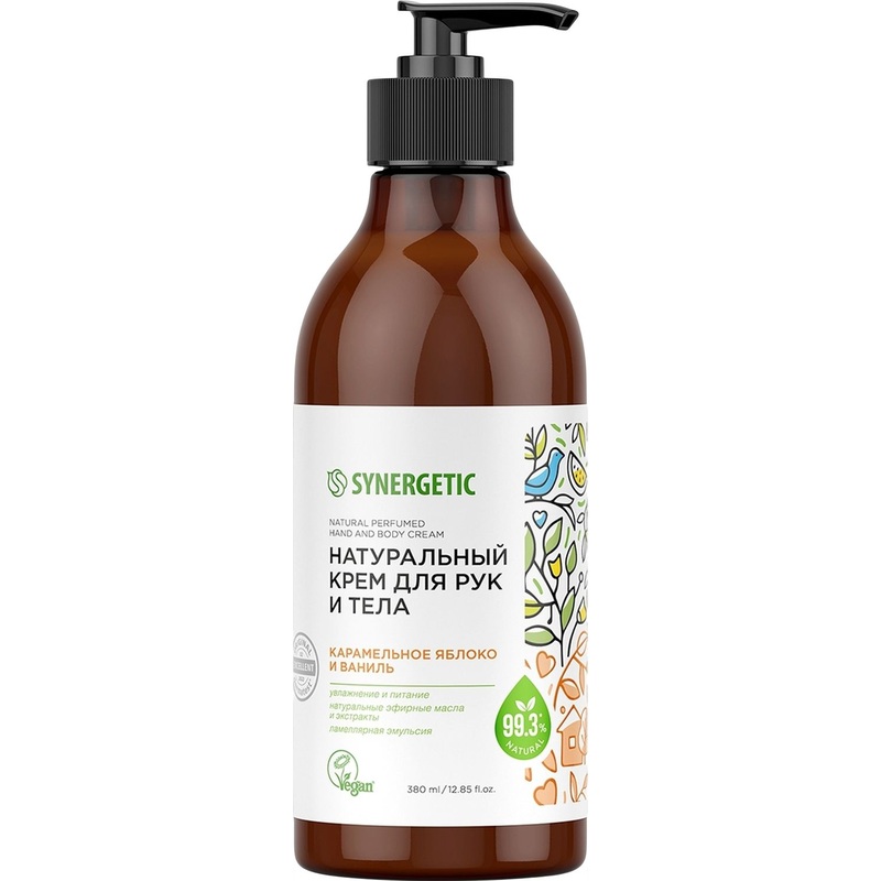 Изображение товара Натуральный крем для рук и тела Synergetic Карамельное яблоко и ваниль 380 мл