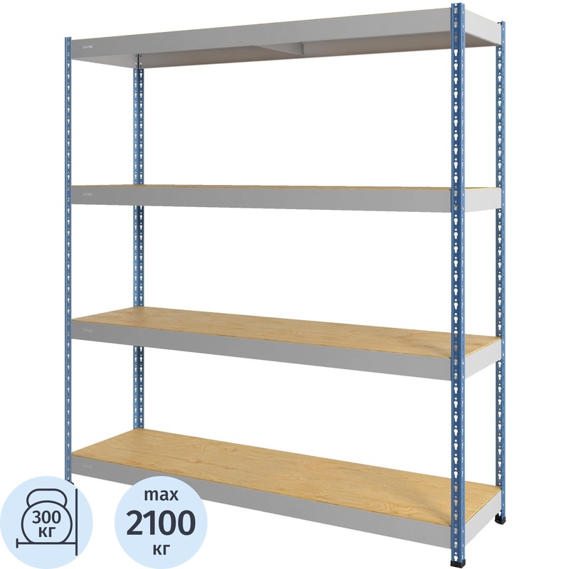 Изображение товара Металлический стеллаж Практик SB 4 полки 1830x510x2000 мм
