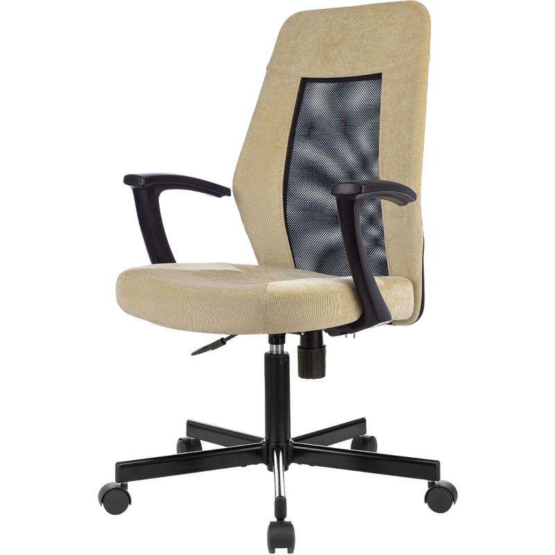 Изображение товара Офисное кресло Easy Chair 225 PTW бежевое/черное из велюра и металла