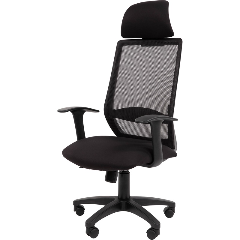 Изображение товара Офисное кресло для руководителя Комус Мебель Easy Chair 672 черное с подголовником