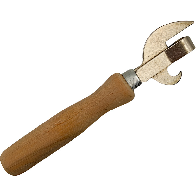 Изображение товара Открывалка для консервных банок нержавеющая сталь деревянная ручка 160 мм