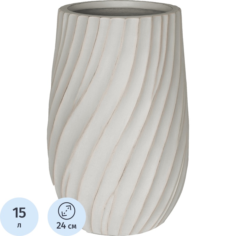 Изображение товара Кашпо Idealist lite Велюр 15 л айвори (40x24 см)