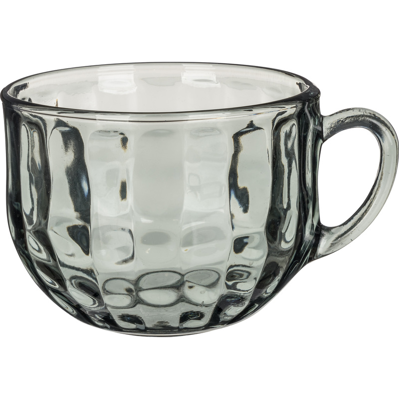 Изображение товара Стеклянная бульонница Idiland Crystal 510 мл для супов горячих блюд светло-серая 12 шт