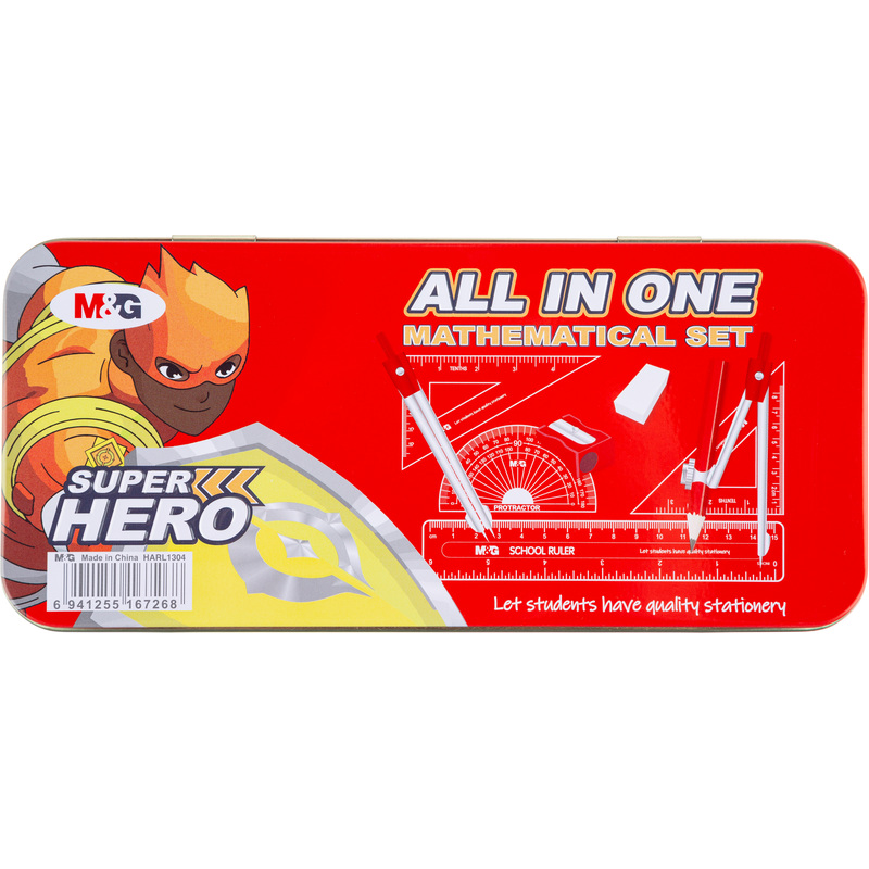 Изображение товара Готовальня M&G HARL1304 серебристая с комплектом инструментов