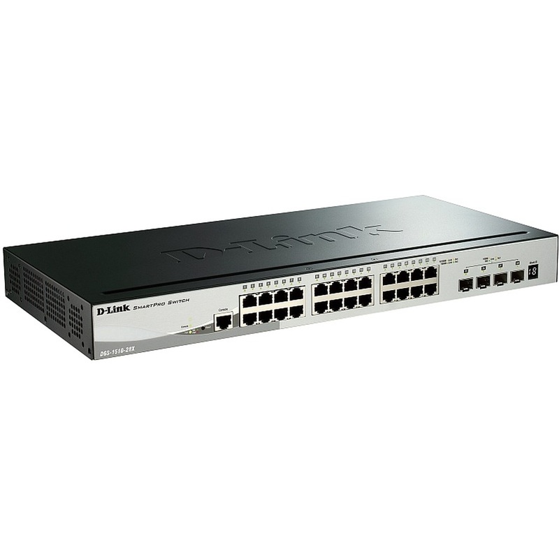 Изображение товара Коммутатор D-Link DGS-1510-28X/A1A управляемый 24 порта 10 Гбит/с, металл